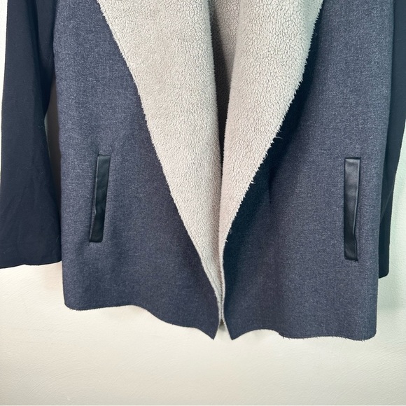 Splendid Mixed Media Teddy Wool Leather Wrap Jacket Size Small - Picture 4 of 8